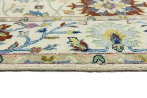 Cream Floral 6X9 Oushak Chobi Oriental Rug