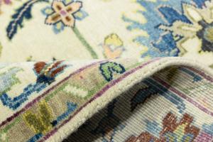 Cream Floral 6X9 Oushak Chobi Oriental Rug