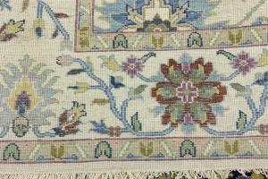Cream Floral 6X9 Oushak Chobi Oriental Rug
