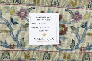 Cream Floral 6X9 Oushak Chobi Oriental Rug