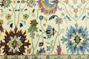 Cream Floral 6X9 Oushak Chobi Oriental Rug