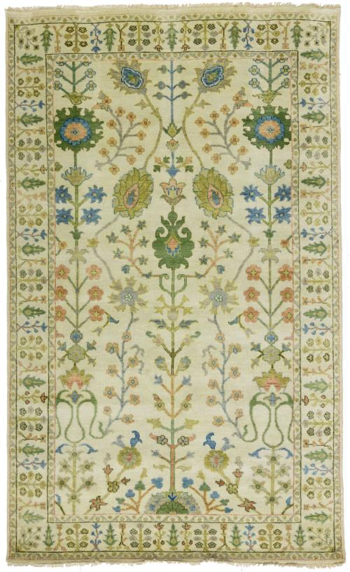 Ivory Floral 5x8 Traditional Osh Chobi Oriental Area Rug
