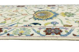 Cream Floral 2x14 Osh Chobi Oriental Runner Rug