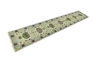 Cream Floral 2x14 Osh Chobi Oriental Runner Rug