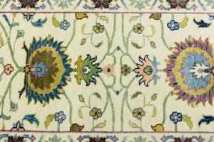 Cream Floral 2x14 Osh Chobi Oriental Runner Rug