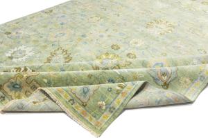 Sage Green Floral Traditional 10x14 Chobi Oriental Area Rug