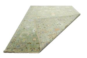 Sage Green Floral Traditional 10x14 Chobi Oriental Area Rug
