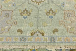 Sage Green Floral Traditional 10x14 Chobi Oriental Area Rug