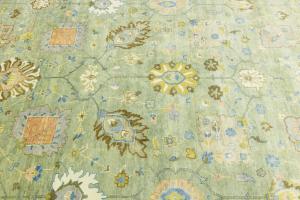 Sage Green Floral Traditional 10x14 Chobi Oriental Area Rug