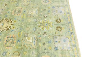 Sage Green Floral Traditional 10x14 Chobi Oriental Area Rug