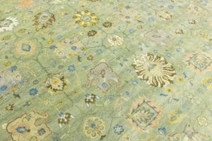 Sage Green Floral Traditional 10x14 Chobi Oriental Area Rug