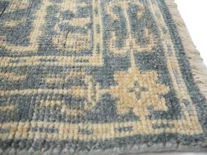 2'6 X 19'9 Hand Knotted Muted Gray Floral Wool Runner Rug