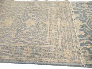 2'6 X 19'9 Hand Knotted Muted Gray Floral Wool Runner Rug