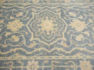 2'6 X 19'9 Hand Knotted Muted Gray Floral Wool Runner Rug