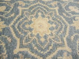 2'6 X 19'9 Hand Knotted Muted Gray Floral Wool Runner Rug
