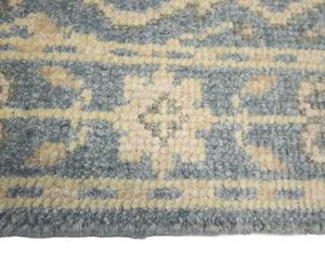 2'6 X 19'9 Hand Knotted Muted Gray Floral Wool Runner Rug