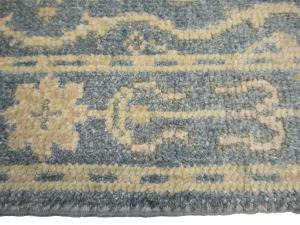 2'6 X 19'9 Hand Knotted Muted Gray Floral Wool Runner Rug