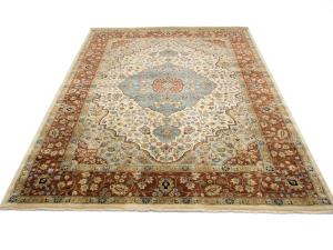 Ivory Floral Traditional 9x12 Chobi Oriental Rug