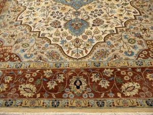 Ivory Floral Traditional 9x12 Chobi Oriental Rug