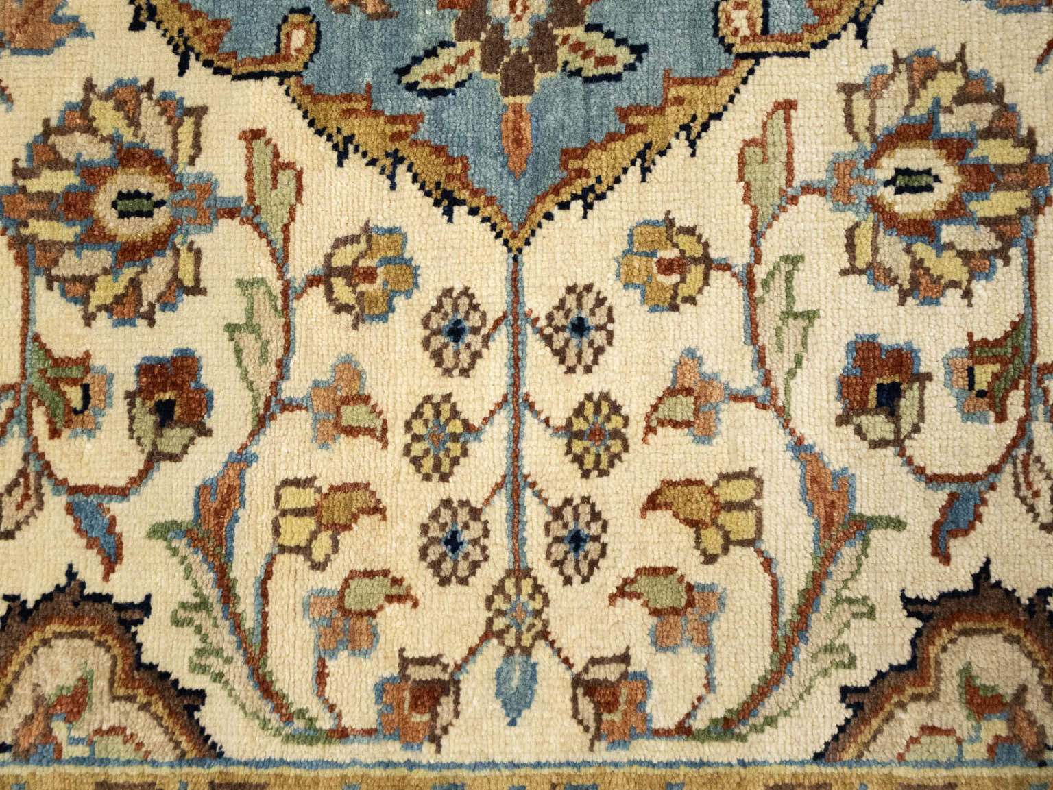 Ivory Floral Traditional 9x12 Chobi Oriental Rug