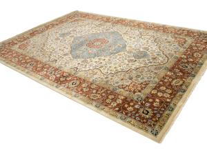 Ivory Floral Traditional 9x12 Chobi Oriental Rug