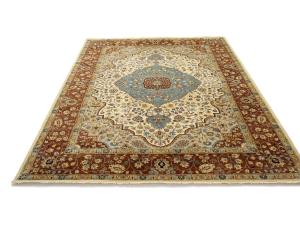 Ivory Floral Traditional 9x12 Chobi Oriental Rug
