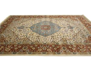 Ivory Floral Traditional 9x12 Chobi Oriental Rug