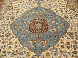Ivory Floral Traditional 9x12 Chobi Oriental Rug