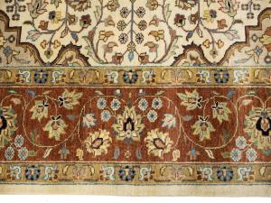Ivory Floral Traditional 9x12 Chobi Oriental Rug