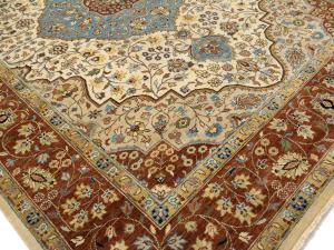 Ivory Floral Traditional 9x12 Chobi Oriental Rug