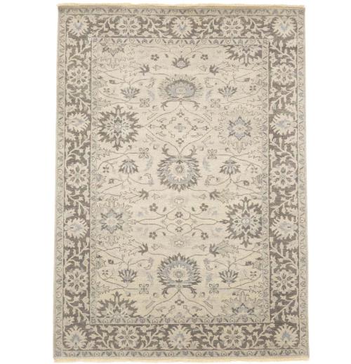 Muted Ivory Floral 6x9 Chobi Oriental Rug