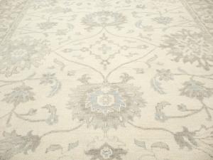 Muted Ivory Floral 5x8 Oushak Chobi Oriental Rug