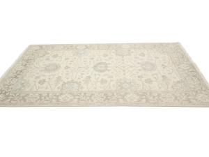 Muted Ivory Floral 5x8 Oushak Chobi Oriental Rug