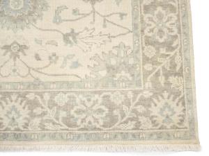 Muted Ivory Floral 5x8 Oushak Chobi Oriental Rug