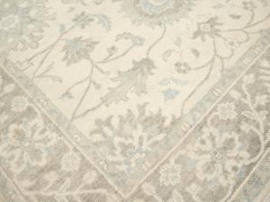 Muted Ivory Floral 5x8 Oushak Chobi Oriental Rug