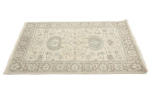 Muted Ivory Floral 3x5 Oushak Chobi Oriental Rug
