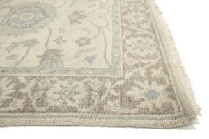 Muted Ivory Floral 3x5 Oushak Chobi Oriental Rug