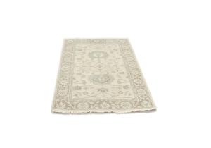 Muted Ivory Floral 3x5 Oushak Chobi Oriental Rug