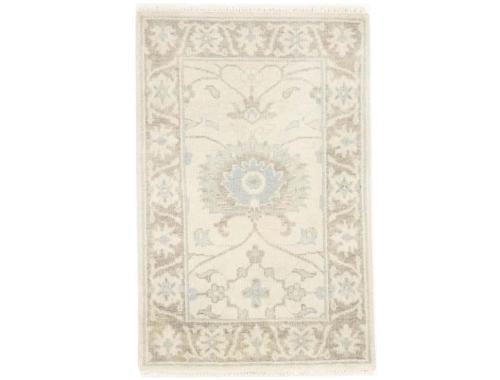 Muted Ivory Floral 2x3 Oushak Chobi Oriental Rug