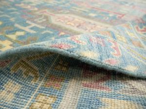 Light Blue Geometric 9x12 Oushak Oriental Rug