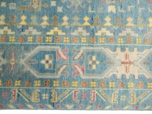 Light Blue Geometric 9x12 Oushak Oriental Rug