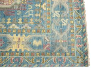 Light Blue Geometric 9x12 Oushak Oriental Rug