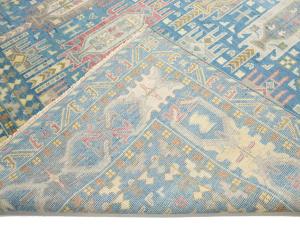 Light Blue Geometric 9x12 Oushak Oriental Rug