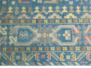 Light Blue Geometric 9x12 Oushak Oriental Rug