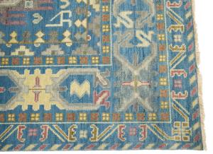 Light Blue Geometric 9x12 Oushak Oriental Rug