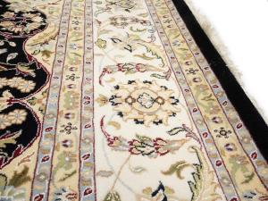 Black Floral 9x12 Indo-Nain Oriental Rug