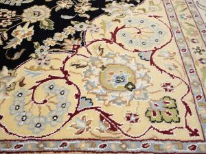 Black Floral 9x12 Indo-Nain Oriental Rug