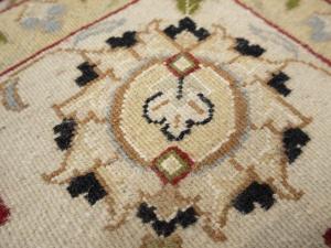 Black Floral 6x6 Indo-Nain Oriental Square Rug