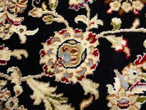 Black Floral 6x6 Indo-Nain Oriental Square Rug