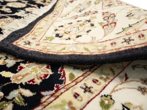 Black Floral 5x8 Indo-Nain Oriental Rug